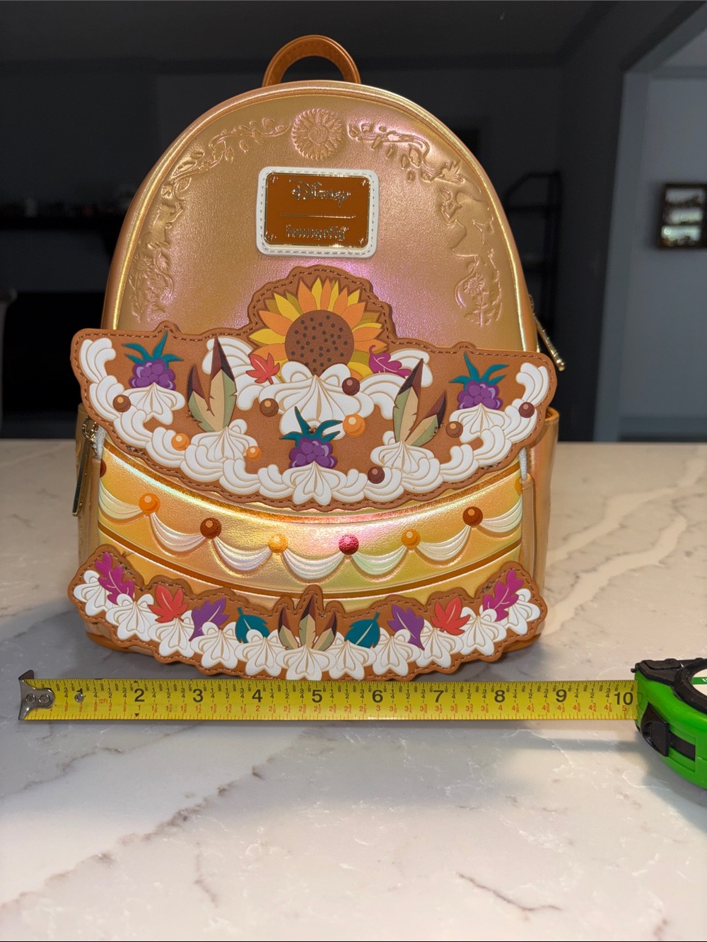 Loungefly Pocahontas Iridescent Orange Sunflower Cake Backpack - Picture 6 of 7